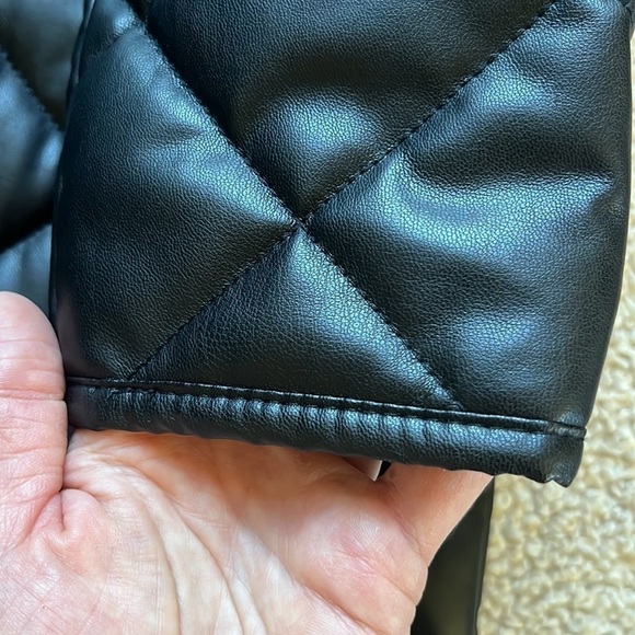 ZARA Quilted Faux Leather Longline Jacket Size XS - Picture 11 of 15